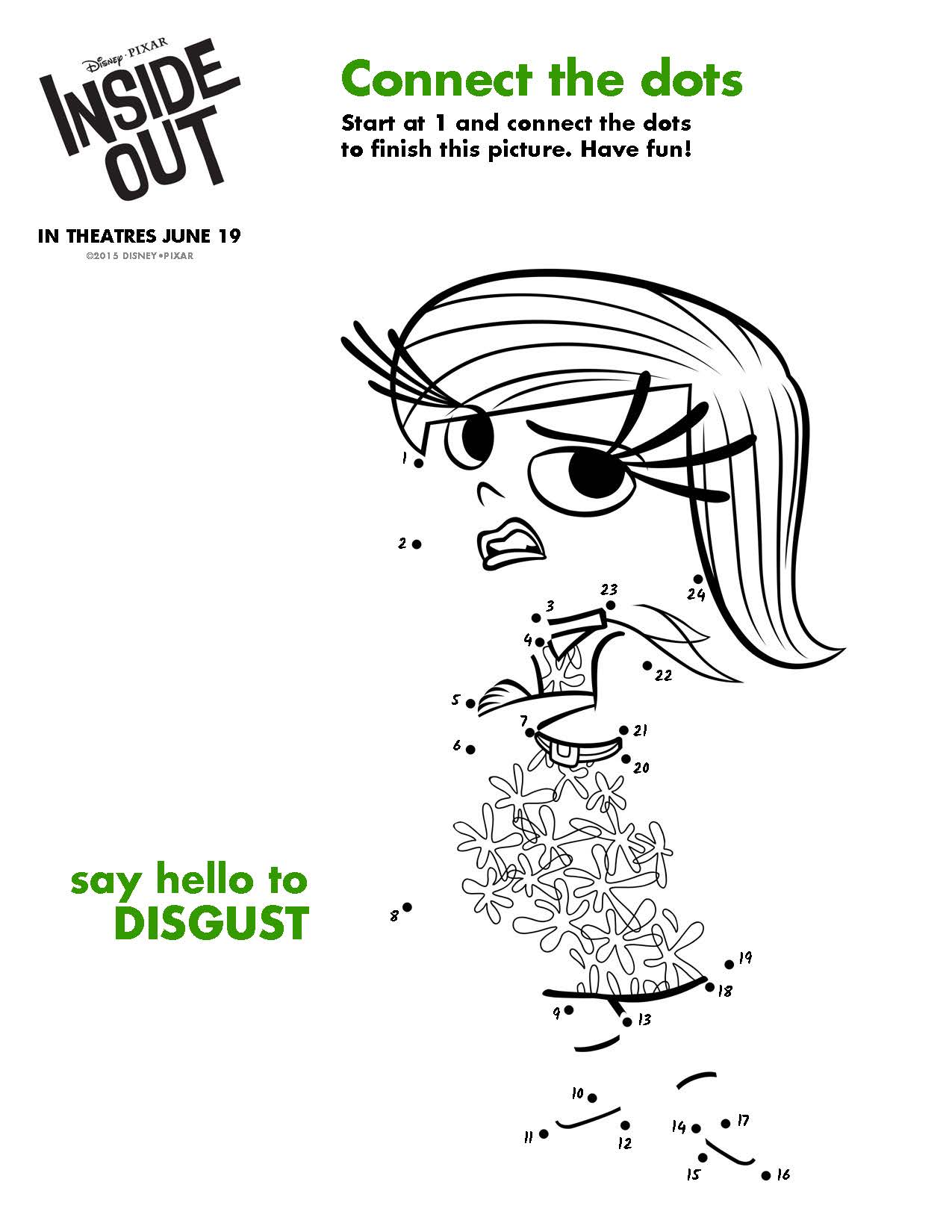 Disney pixar inside out free coloring sheets