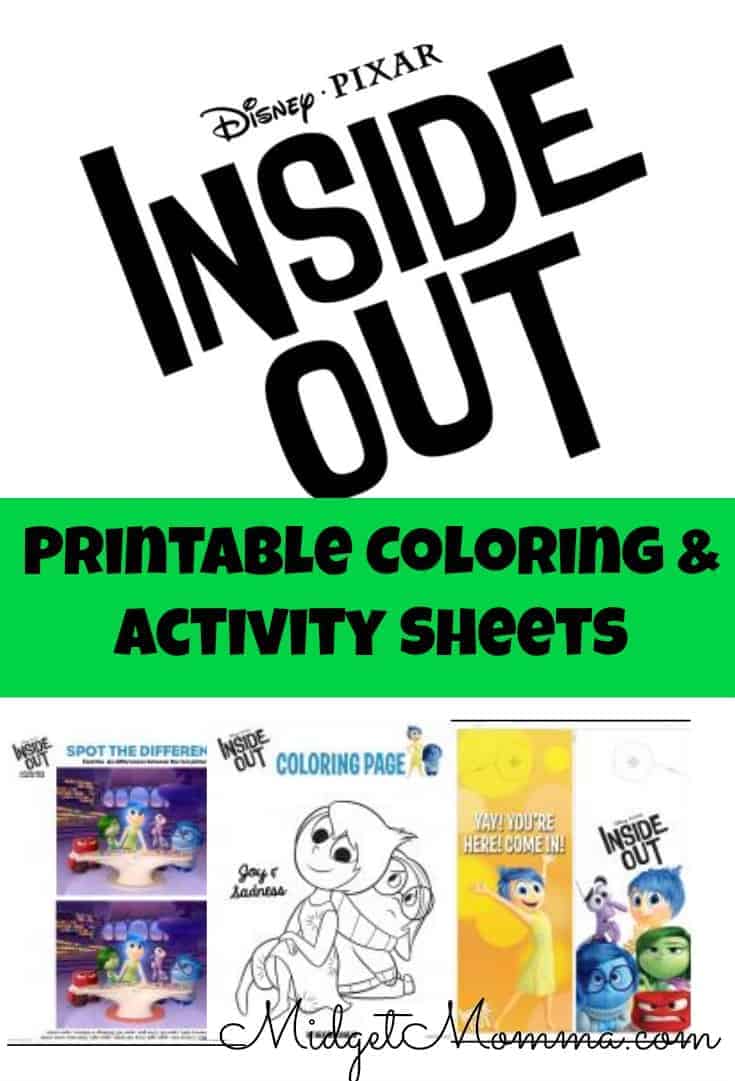 Printable inside out coloring and activity sheets