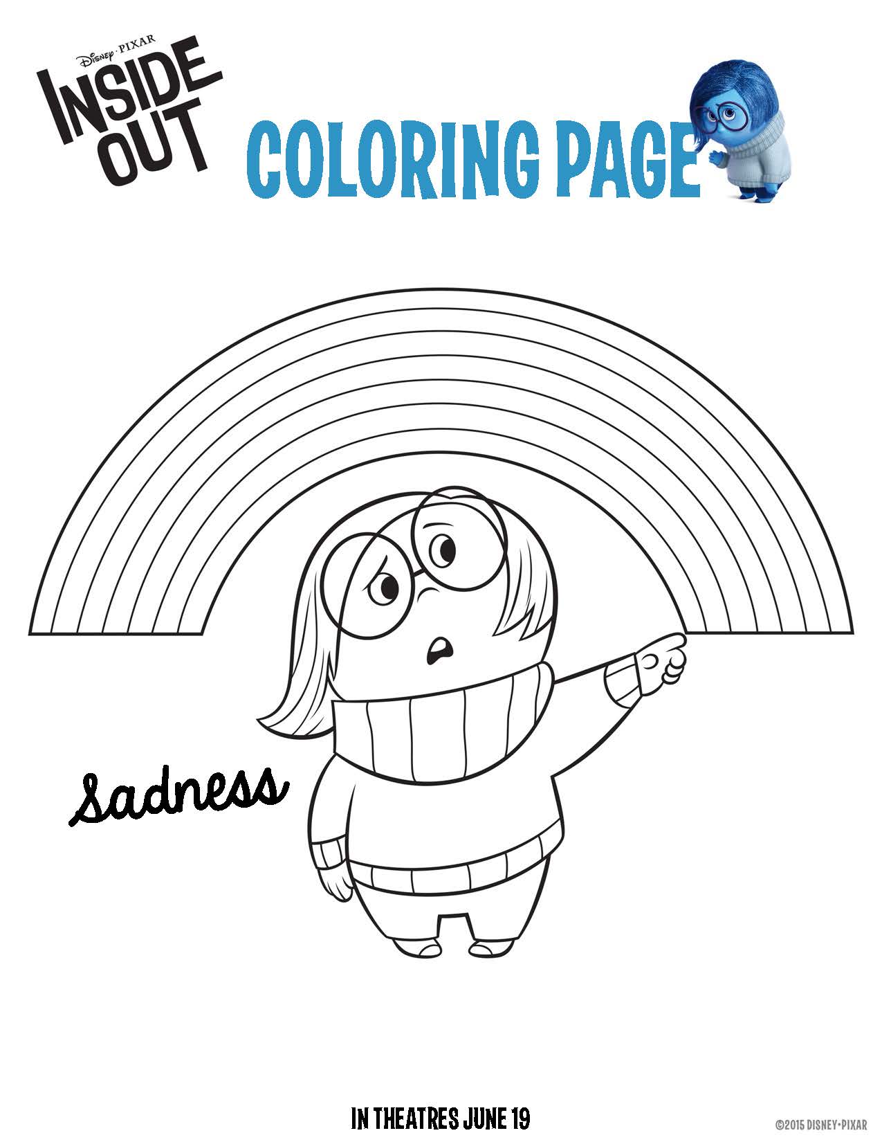 Disney pixar inside out free coloring sheets