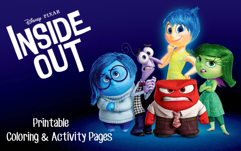 Disney inside out coloring pages activity sheets for family movie night