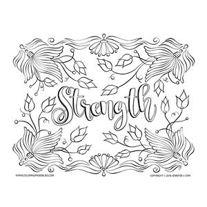 Strengthâ inspirational coloring page