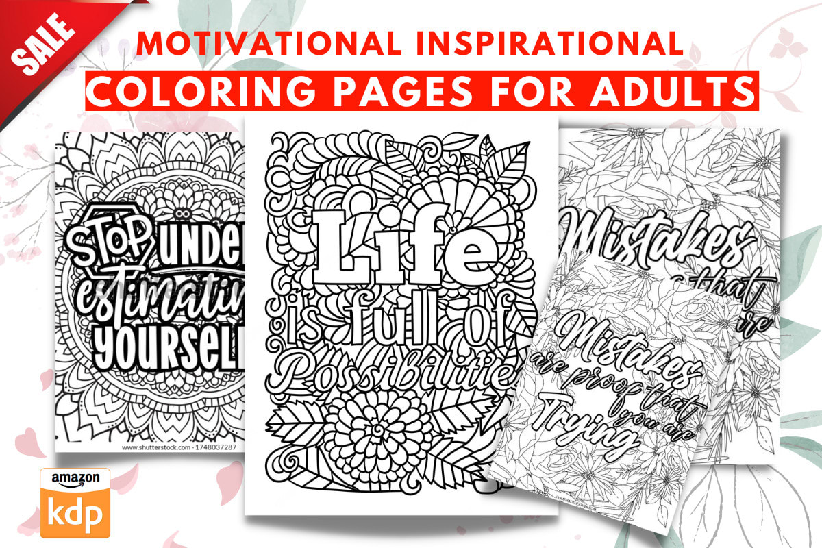 Deliver motivational inspirational coloring pages for adults by thanvutrong