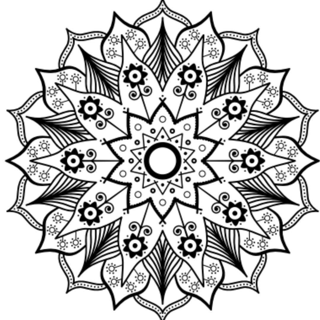 Intricate mandala coloring pages for adults printable