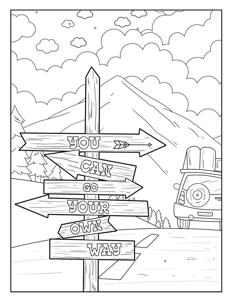 Wanderlust coloring book