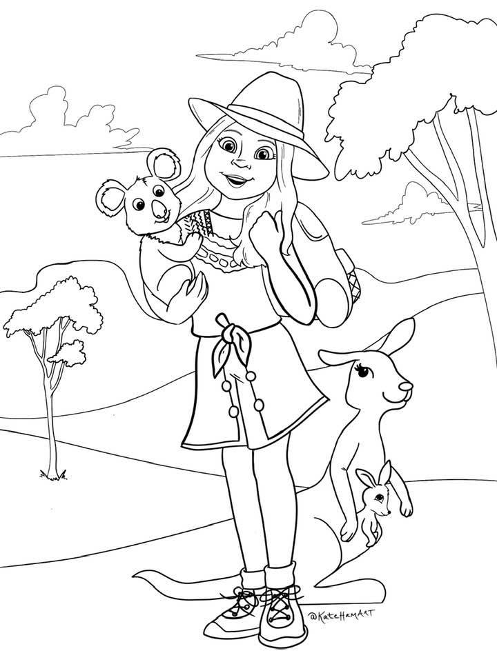 Kira bailey american girl doll printable coloring sheet