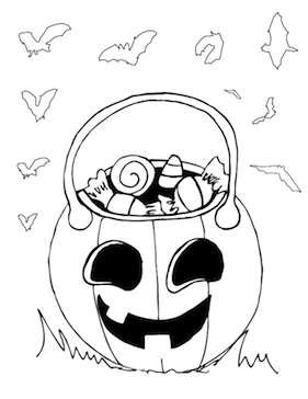 Candy jack o lantern coloring page