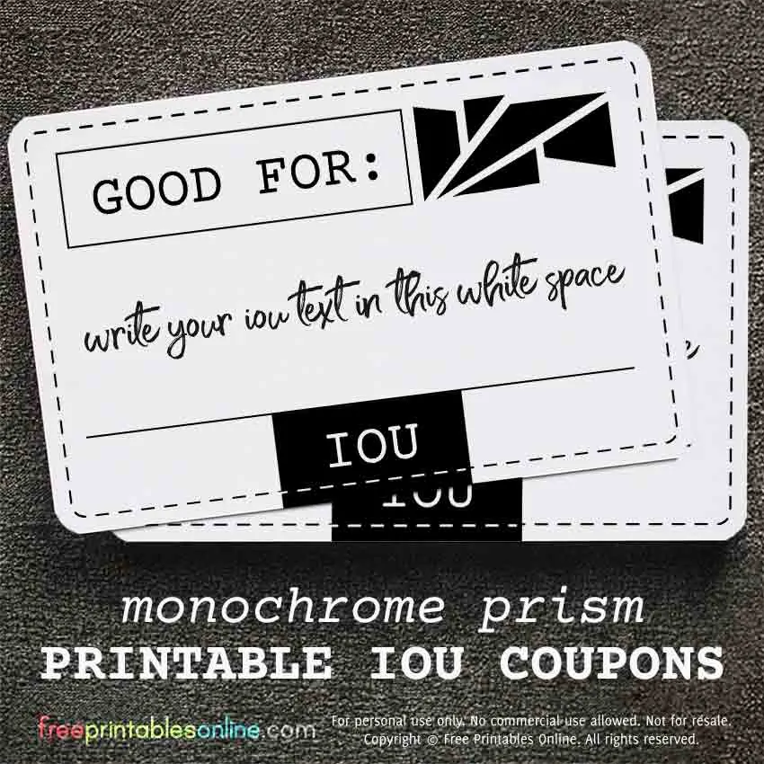 Printable iou coupons archives