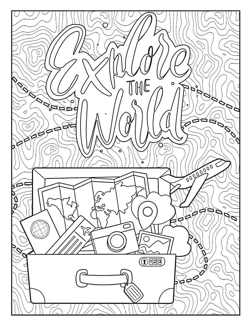 Wanderlust coloring book