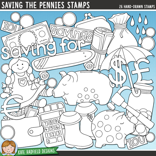 Saving the pennies digital stamps