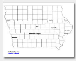 Printable iowa maps state outline county cities