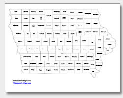 Printable iowa maps state outline county cities