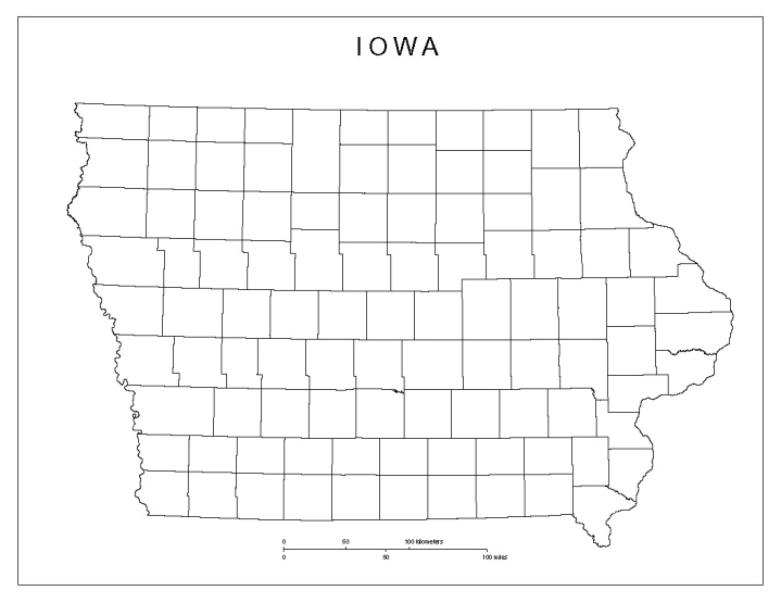 Iowa blank map