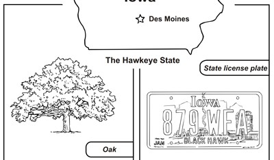 Iowa outline map