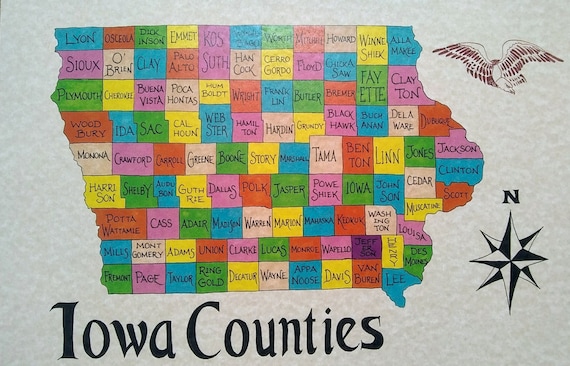 Iowa counties map