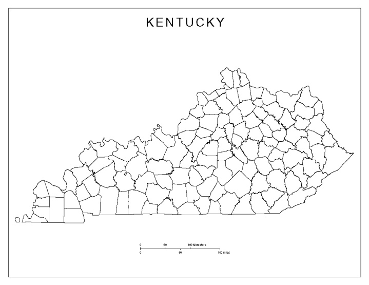 Kentucky blank map