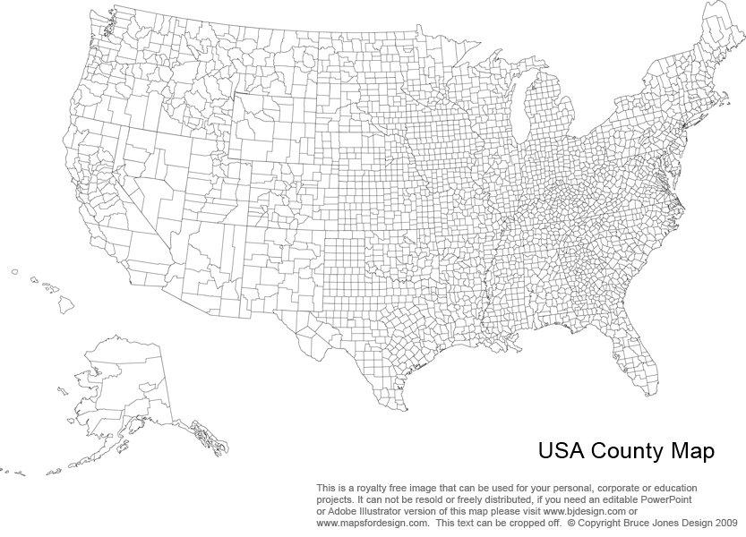 Us printable county maps royalty free