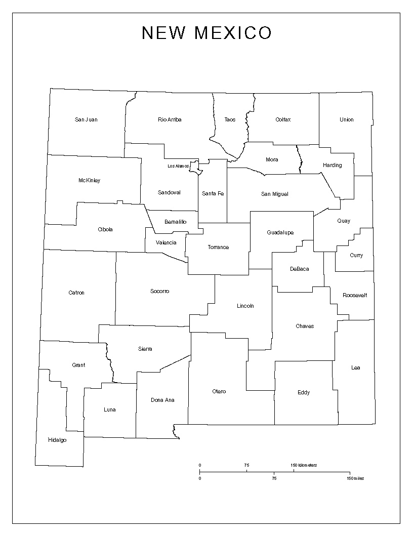 New mexico labeled map