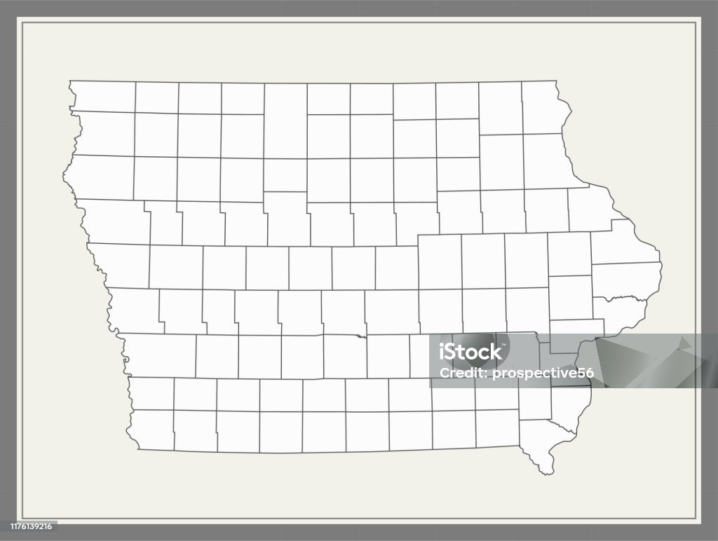 Iowa county map downloadable stock illustration