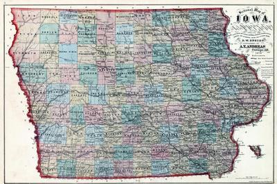 Maps of iowa wall prints paintings posters