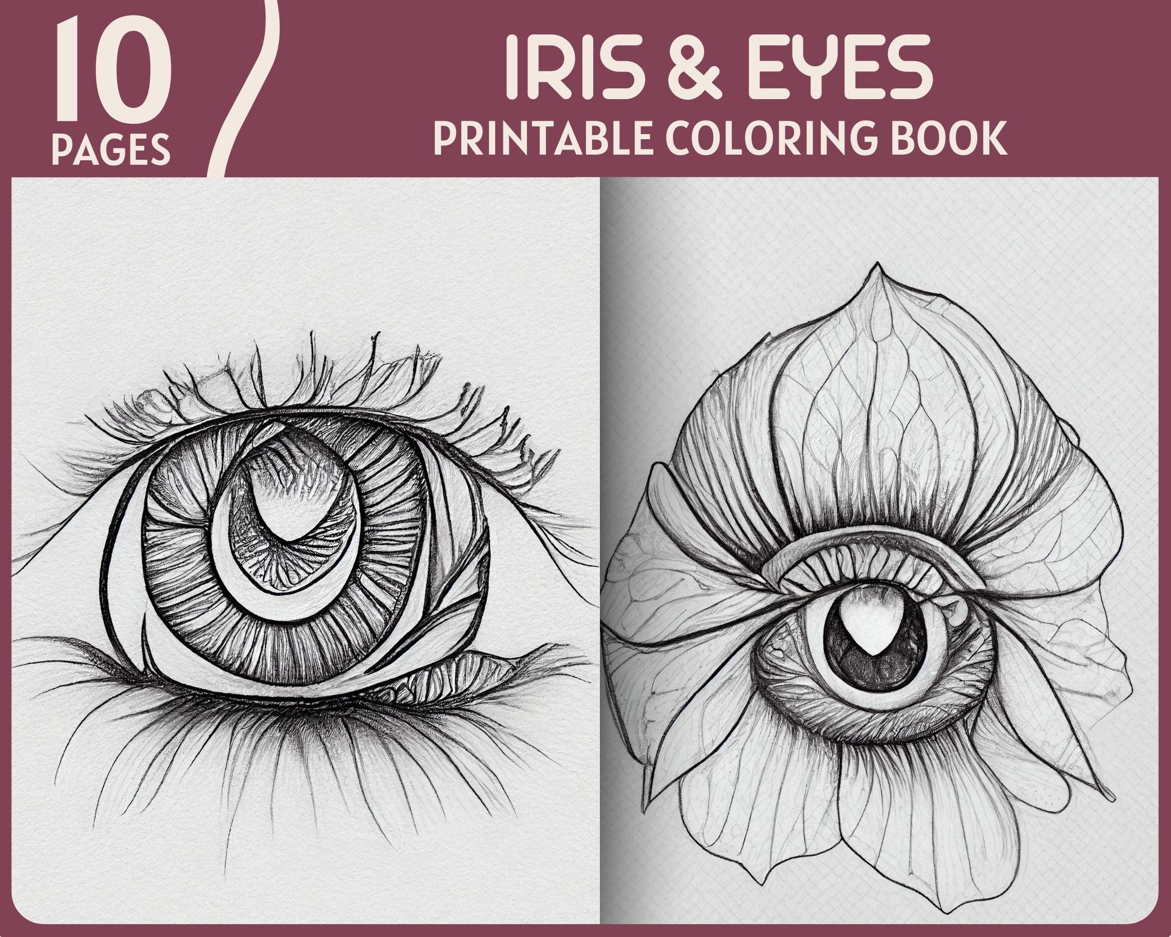 Iris eyes coloring pages eye illustrations printable