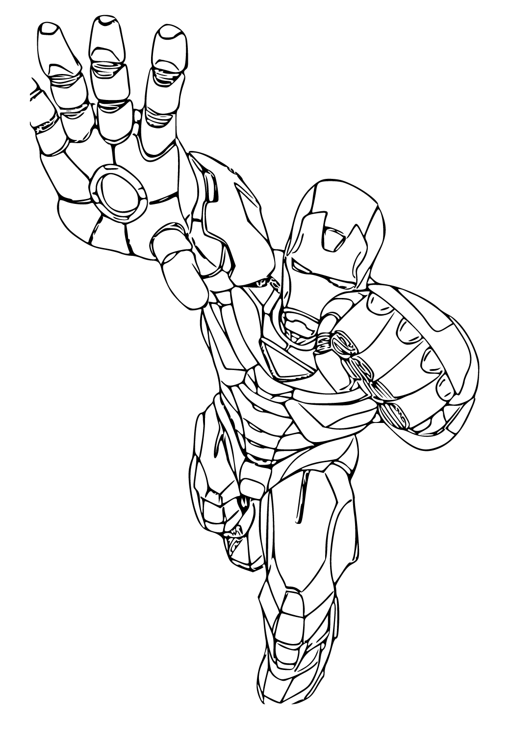 Free printable iron man flight coloring page for adults and kids