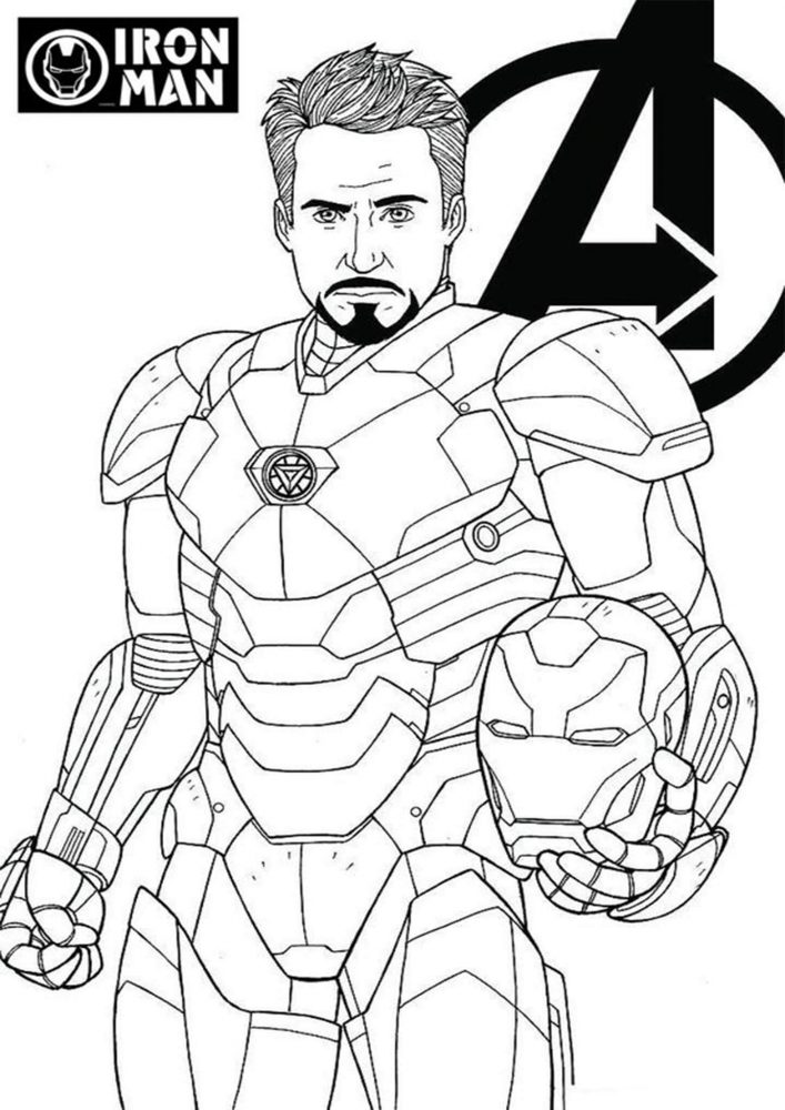 Free easy to print iron man coloring pages