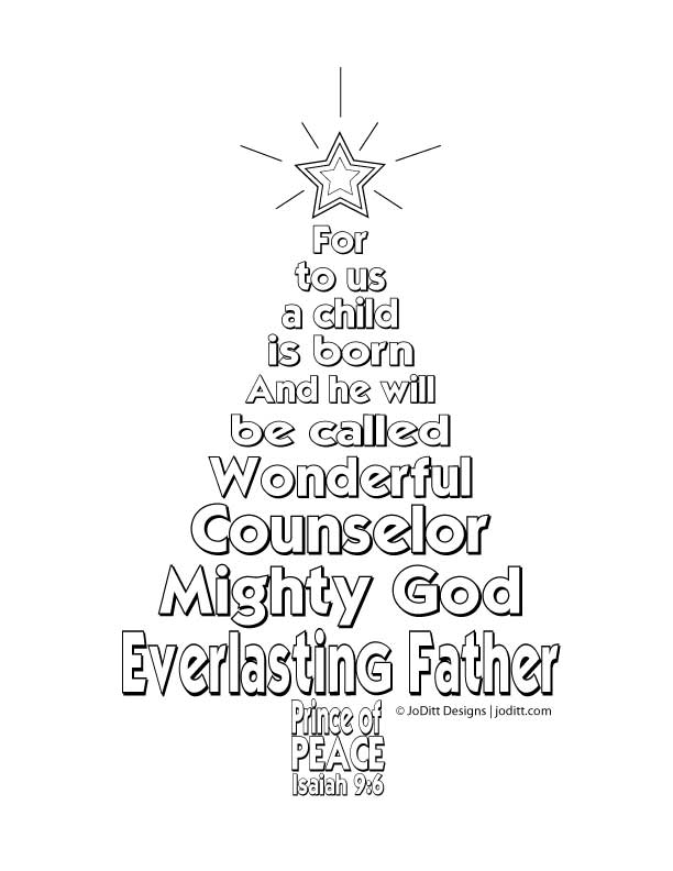 Isaiah christmas tree coloring page