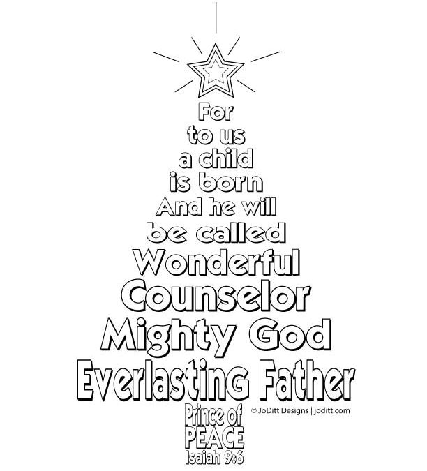 Isaiah christmas tree coloring page