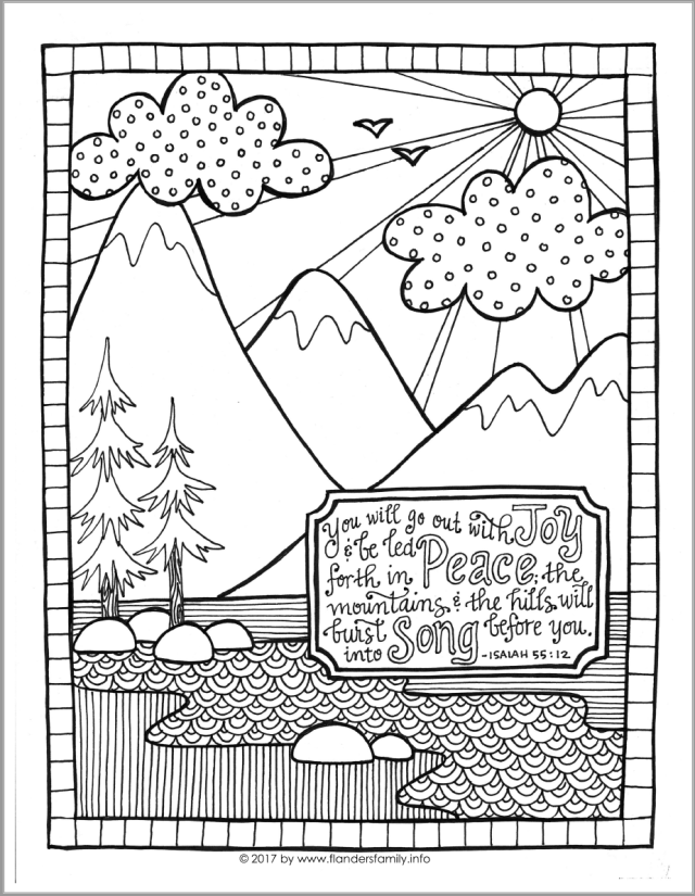 Go out with joy coloring page