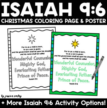 Isaiah activity coloring page and poster christian christmas bible