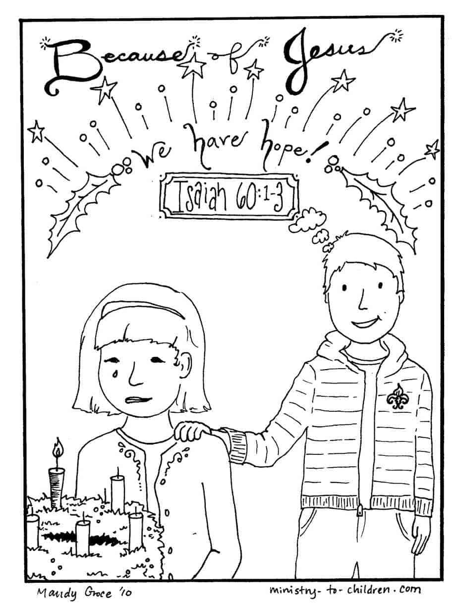 Christmas coloring pages jesus gives hope free printable