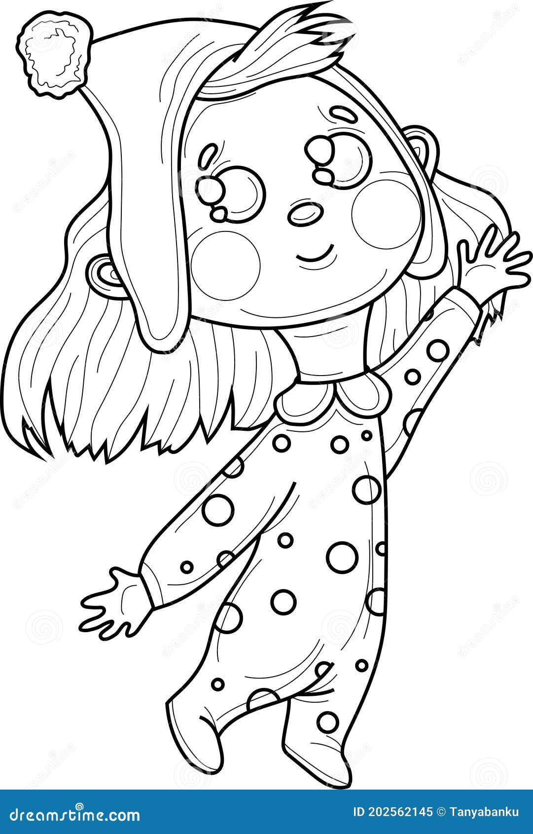 Girl pajamas coloring page stock illustrations â girl pajamas coloring page stock illustrations vectors clipart