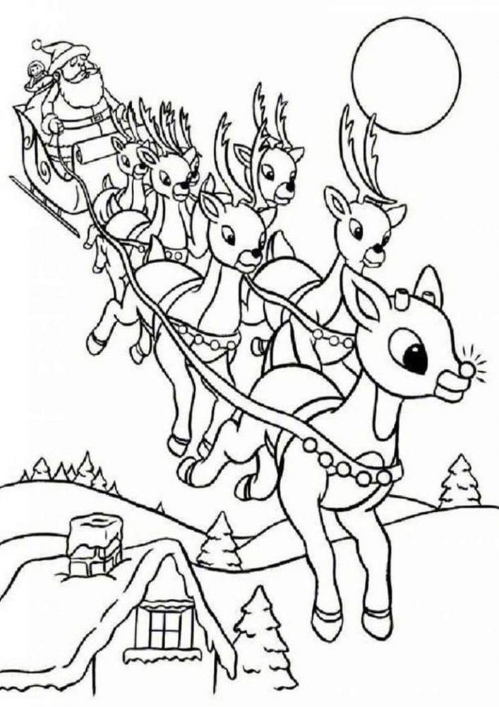 Rudolph the red nosed reindeer coloring pages