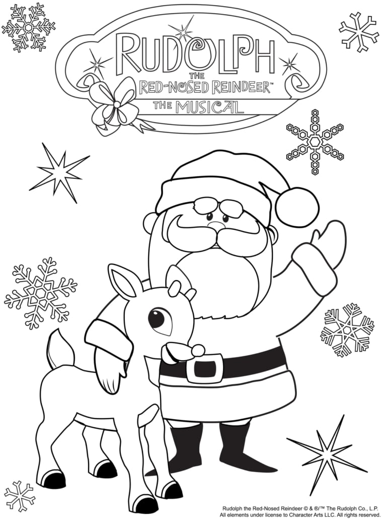 Coloring pages for rudolph the red