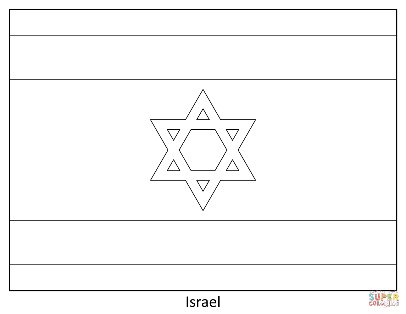 Flag of israel coloring page free printable coloring pages