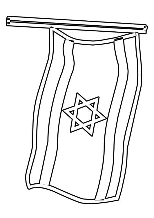 Coloring page israel flag