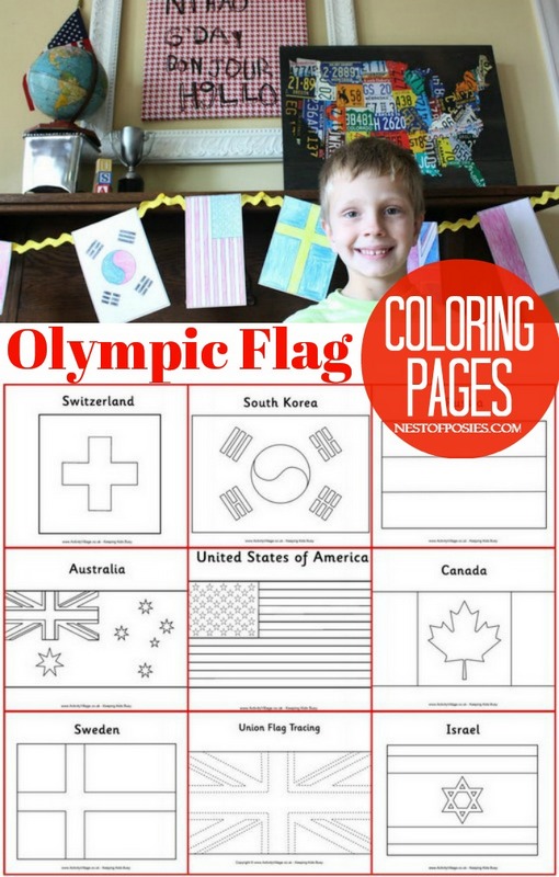 Olympic flag coloring pages