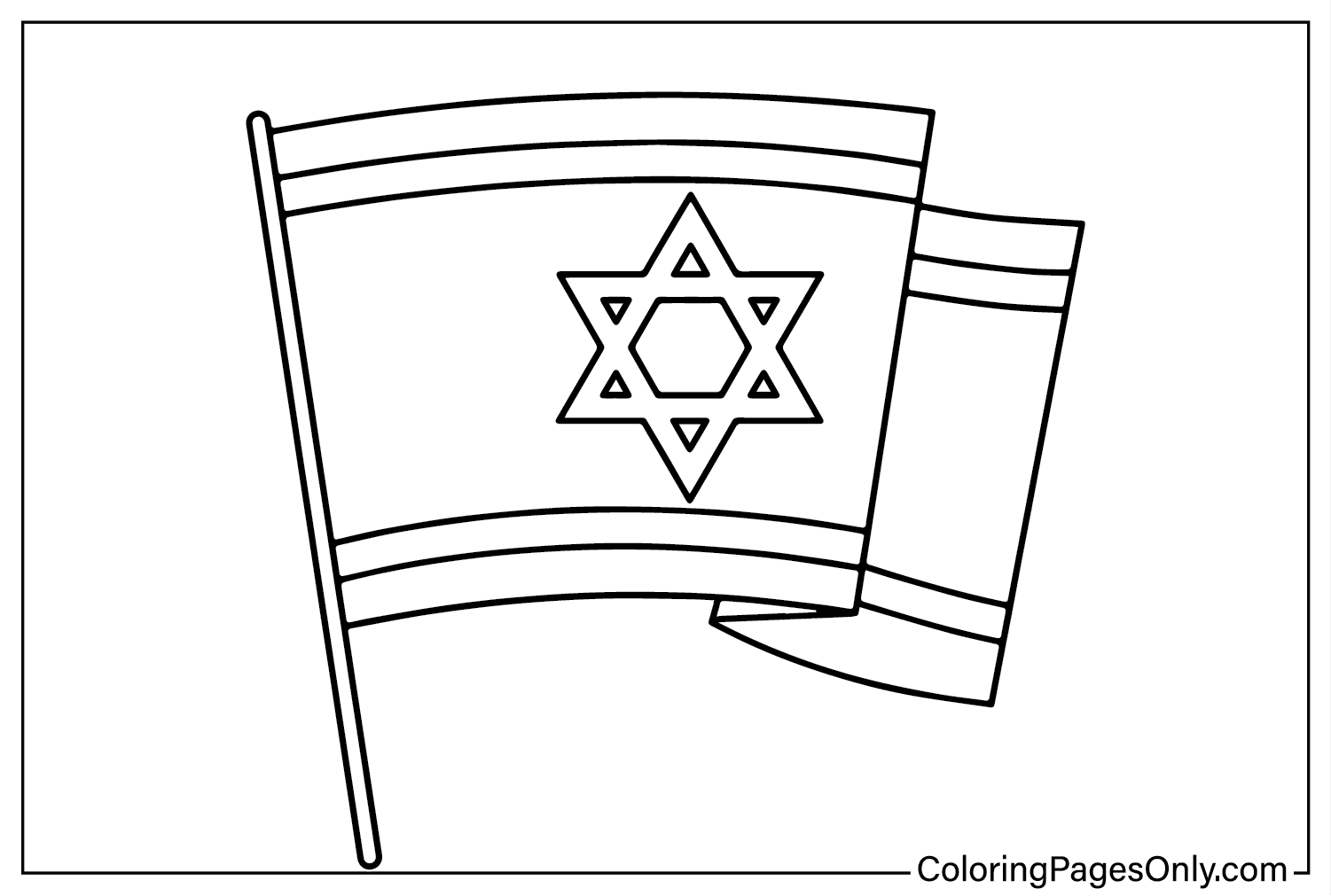 Flag israel coloring page