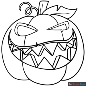 Jack o lantern coloring page easy drawing guides