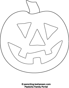 Pumpkin face jack olantern coloring page