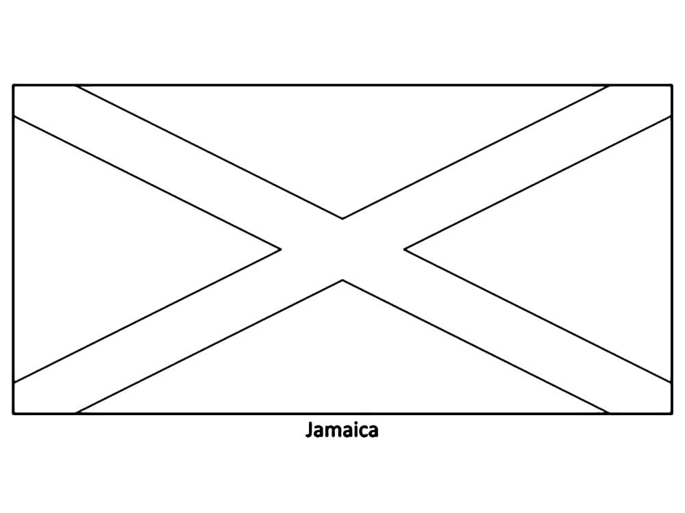 Printable jamaica flag coloring page