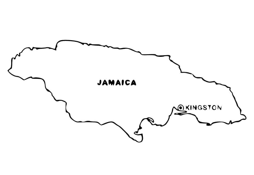 Hand holding jamaica flag coloring page