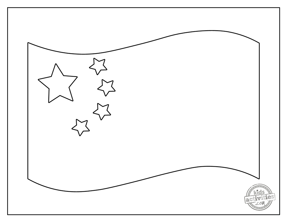 Printable china flag coloring page kids activities blog