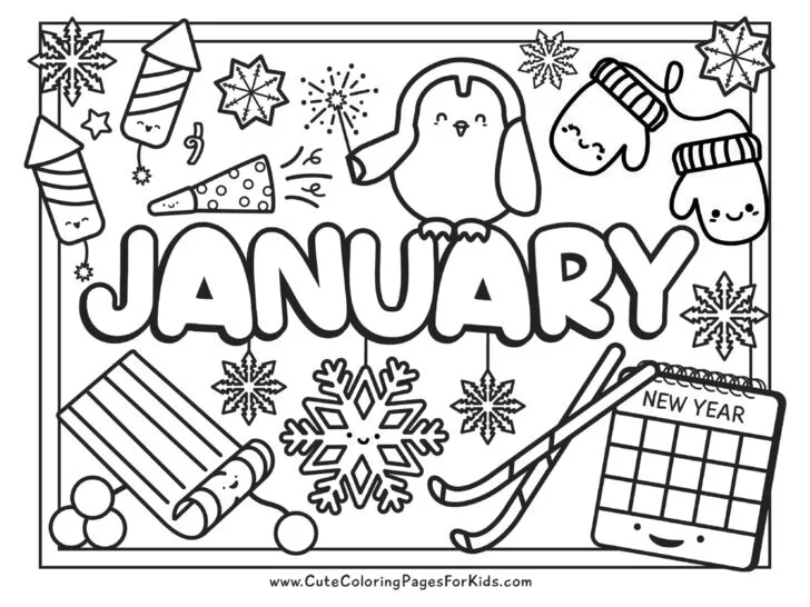 January coloring pages