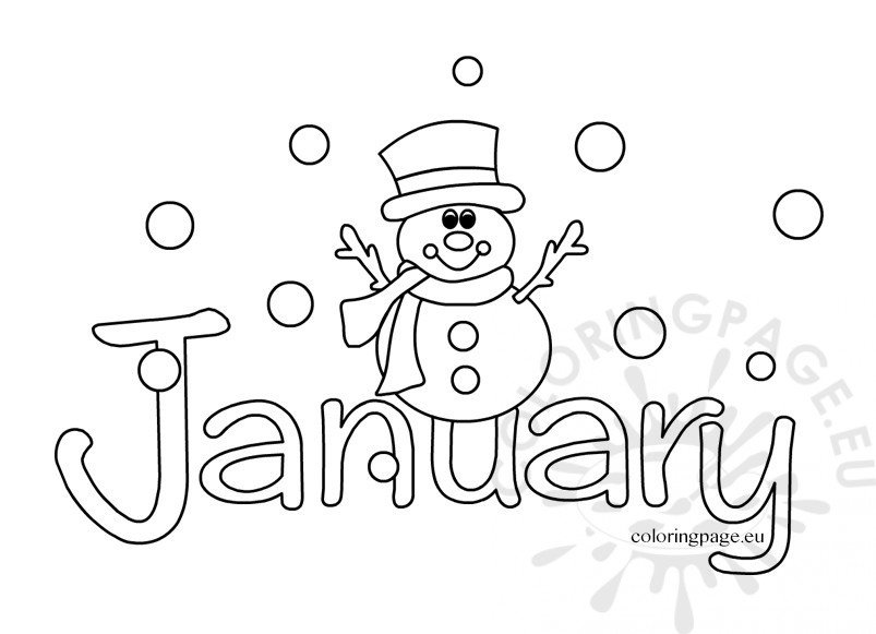 January coloring sheets coloring page