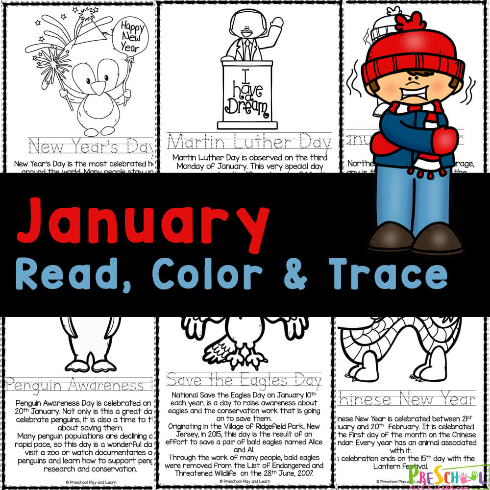 Free printable january coloring pages