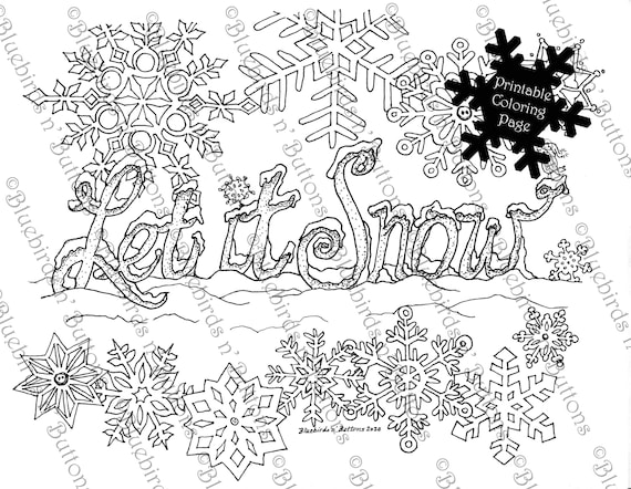 Printable coloring page january let it snow fun activities for kids and adults