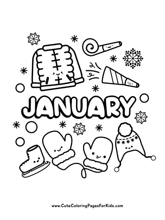 January coloring pages