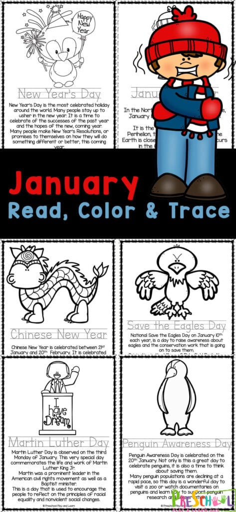 Free printable january coloring pages