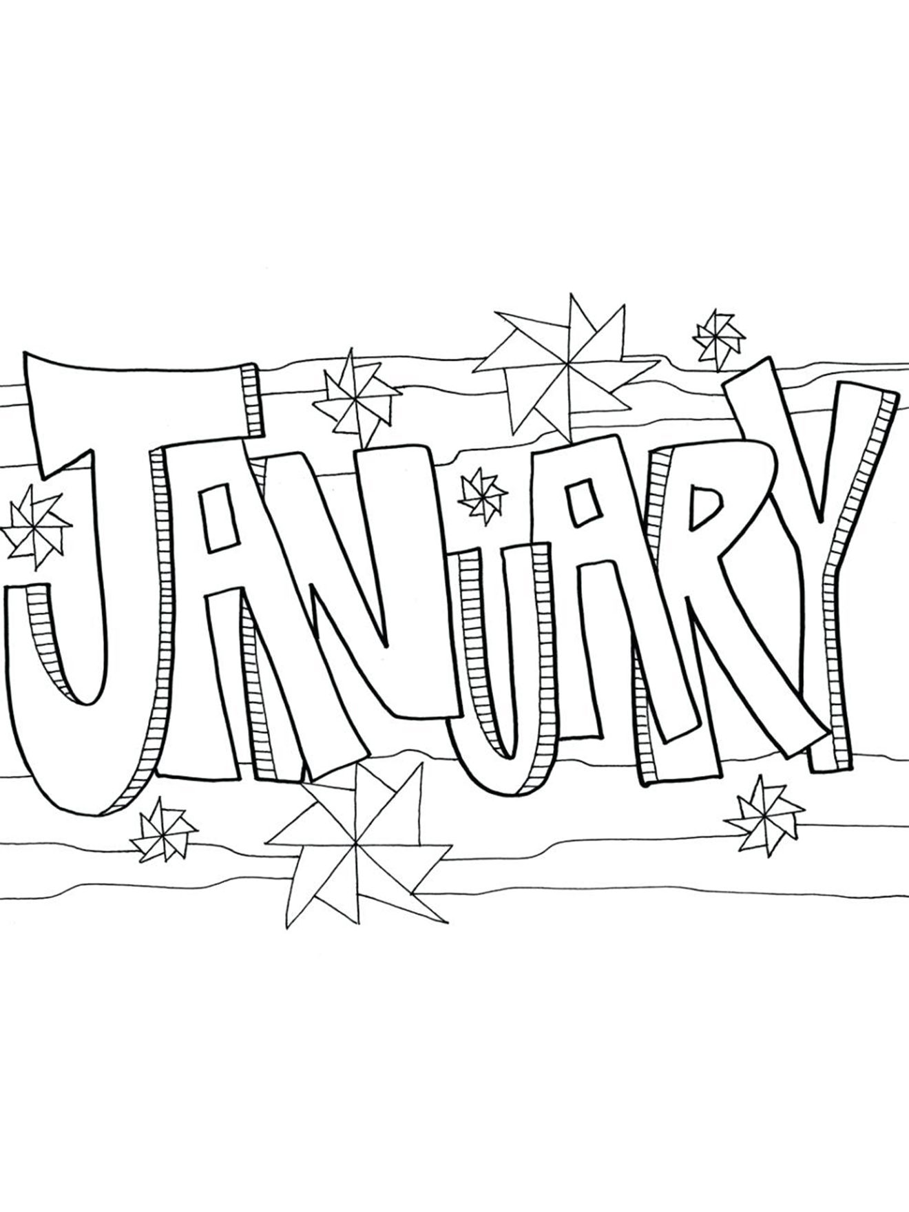 January coloring pages of the month